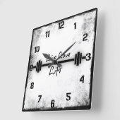 フィットネスの引用文: 生きている愛上昇 スクエア壁時計 (傾斜)