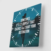 フィットネスの旅 – 女性のトレーニングやる気を起こさせる' スクエア壁時計 (傾斜)