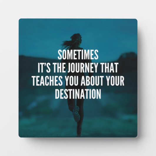 フィットネスの旅 – 女性のトレーニング やる気を起こさせる フォトプラーク (正面)