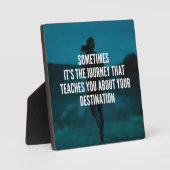 フィットネスの旅 – 女性のトレーニング やる気を起こさせる フォトプラーク (正面)