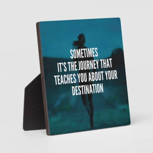 フィットネスの旅 – 女性のトレーニング やる気を起こさせる フォトプラーク (正面)