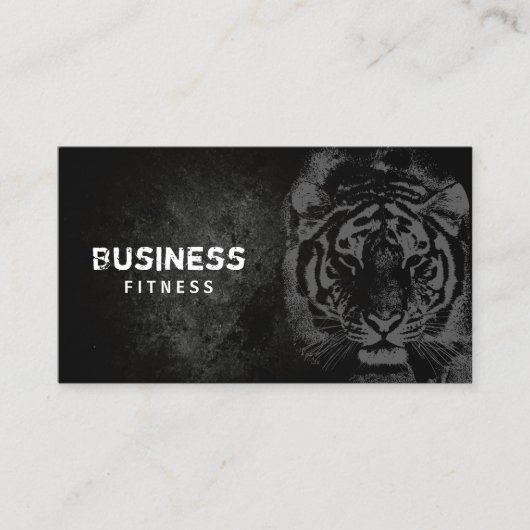 フィットネスの訓練の専門の黒く及び白いトラ 名刺 (正面)