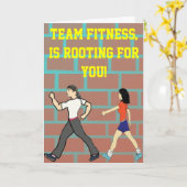 フィットネスの誕生日を応援して下さい カード (黄色い花)