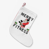 フィットネスの重量挙げのサンタのメリーなストッキング スモールクリスマスストッキング (正面 (吊り時))