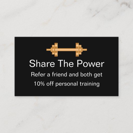 フィットネスの顧客の紹介の報酬 紹介カード (正面)