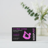 フィットネスのPilatesのインストラクターの名刺 名刺 (スタンド正面)