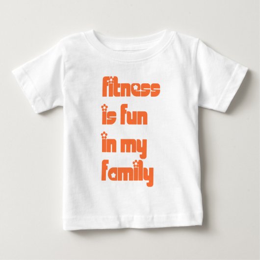 フィットネスはおもしろい-ベビーサイズ ベビーTシャツ (正面)