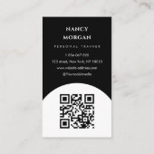 フィットネスはっきりしたタイポグラフィ写真コラージュQrコード 名刺 (裏面)
