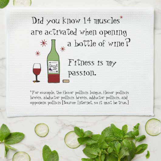 フィットネスは私のパッションワおもしろいイン引用文 キッチンタオル (折り畳み)