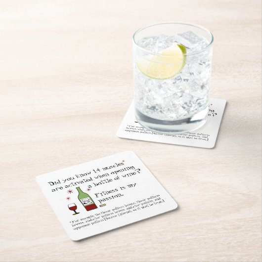 フィットネスは私のパッションワおもしろいイン引用文 スクエアペーパーコースター (インサイチュ)