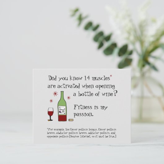 フィットネスは私のパッションワおもしろいイン引用文 ポストカード (スタンド正面)