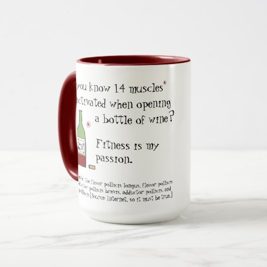 フィットネスは私のパッションワおもしろいイン引用文 マグカップ (正面左)
