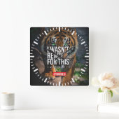 フィットネスやる気を起こさせるジム スクエア壁時計 (ホーム)