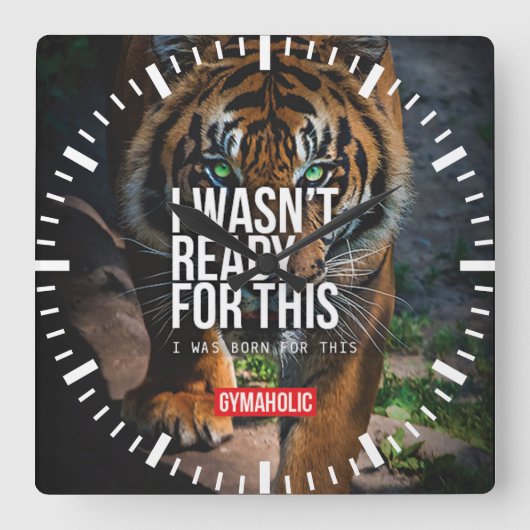 フィットネスやる気を起こさせるジム スクエア壁時計 (正面)