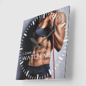 フィットネスやる気を起こさせるジム スクエア壁時計 (傾斜)