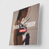 フィットネスやる気を起こさせるジム スクエア壁時計 (傾斜)