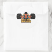 フィットネスやる気を起こさせるステッカー汗が後で輝く ラウンドシール (バッグ)