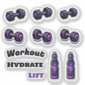 フィットネスやる気を起こさせるトレーニングダンベル シール (正面)