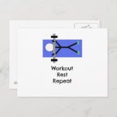 フィットネスやる気を起こさせるメッセージ ポストカード (正面/裏面)