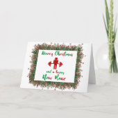 フィットネスをテーマにしたおもしろいクリスマスカード シーズンカード (正面)