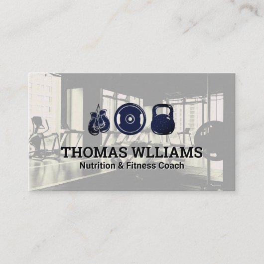 フィットネスアイコン | ジムのバックグラウンド名刺 名刺 (正面)