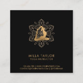 フィットネスインストラクターヨガインストラクター、ヨガポーズ、ジム スクエア名刺 (裏面)