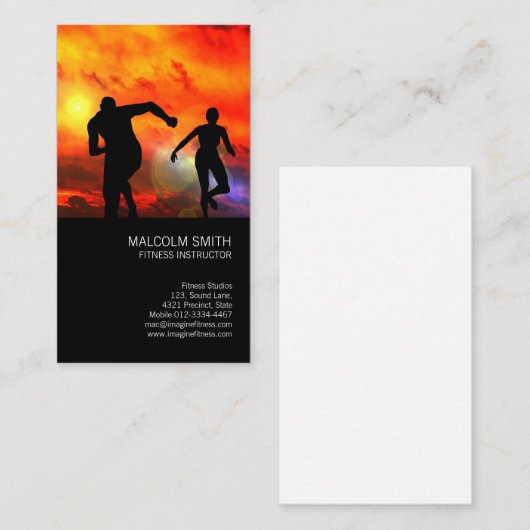 フィットネスインストラクターランナーズインザサンセット 名刺 (正面/裏面)