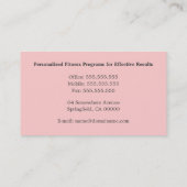フィットネスインストラクター名刺テンプレート 名刺 (裏面)