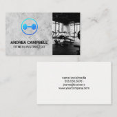 フィットネスインストラクター | 重み | ジム | ダンベルロゴ 名刺 (正面/裏面)
