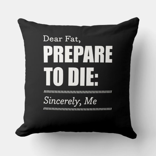 フィットネスインスピレーショ親愛ン脂肪の死への準備 クッション (正面)