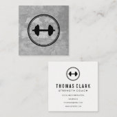 フィットネスウェイトグレーテクスチャ スクエア名刺 (正面/裏面)