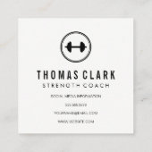 フィットネスウェイトグレーテクスチャ スクエア名刺 (裏面)