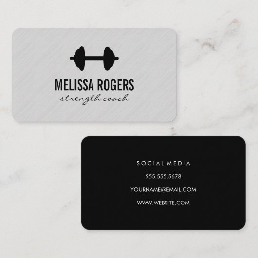 フィットネスウェイトグレーテクスチャ 名刺 (正面/裏面)