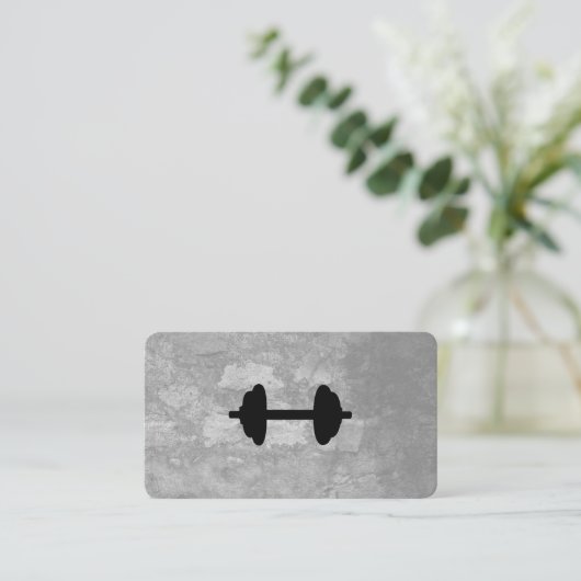 フィットネスウェイトグレーテクスチャ 名刺 (スタンド正面)