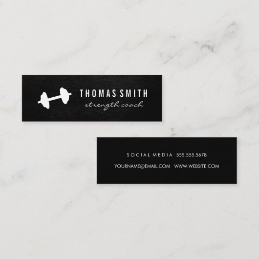 フィットネスウェイト黒テクス動揺してチャ スキニー名刺 (正面/裏面)