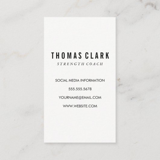 フィットネスウエイシンプルト白黒 名刺 (裏面)