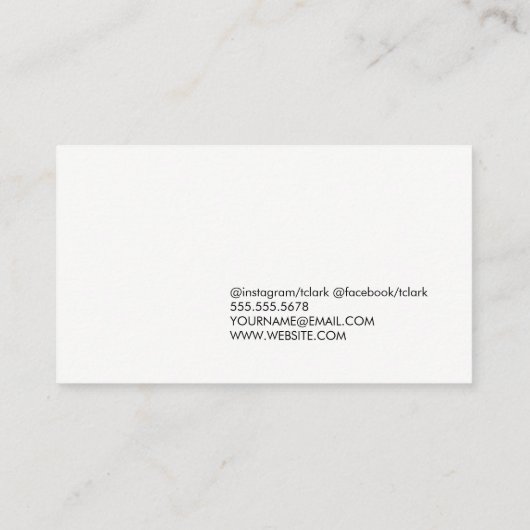 フィットネスウエイシンプルト白黒 名刺 (裏面)