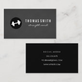 フィットネスウエイトダークグレーピンストライプパターン 名刺 (正面/裏面)