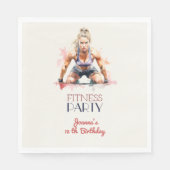 フィットネスウォータースポーツガールバースデーパーティー スタンダードランチョンナプキン (正面)