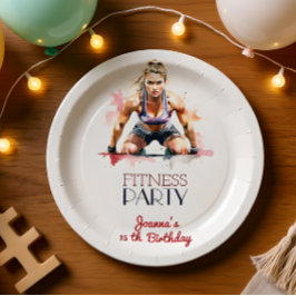 フィットネスウォータースポーツガールバースデーパーティー ペーパープレート