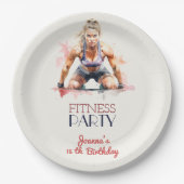 フィットネスウォータースポーツガールバースデーパーティー ペーパープレート (正面)