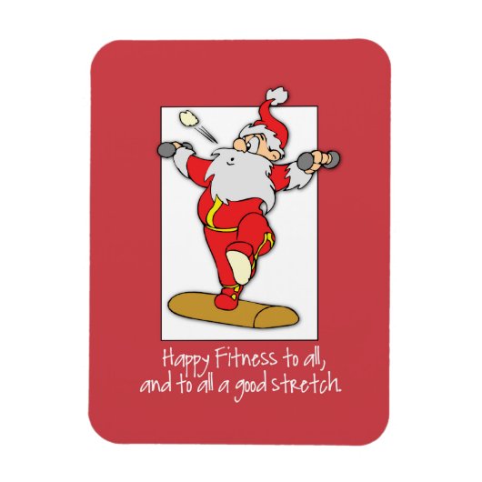 フィットネスエクササイズクリスマスウィズサンタ マグネット (縦)