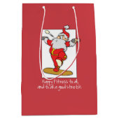 フィットネスエクササイズクリスマスウィズサンタ ミディアムペーパーバッグ (正面)