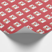 フィットネスエクササイズクリスマスウィズサンタ ラッピングペーパー (角)