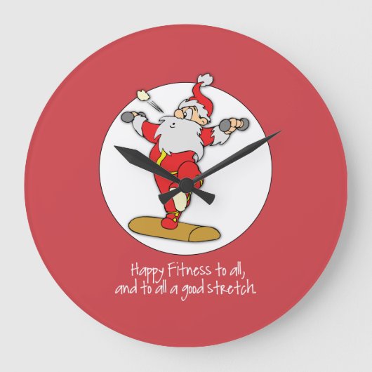 フィットネスエクササイズクリスマス ラージ壁時計 (正面)