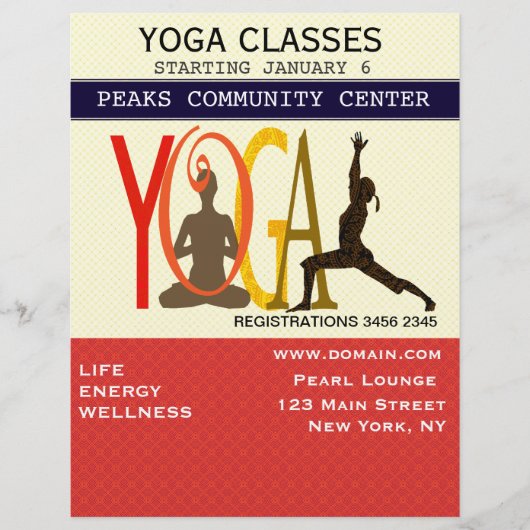 フィットネスエクササイズピラツヨガモダンパーソナライズされた チラシ (正面)