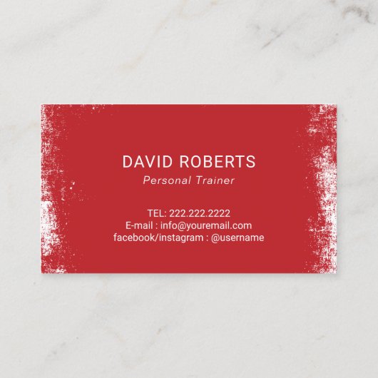 フィットネスエナジージムロゴパーソナルトレーナー グランジ 名刺 (裏面)