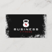 フィットネスエナジージムロゴパーソナルトレーナー グランジ 名刺 (正面)