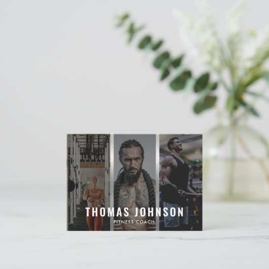 フィットネスカスタムコーチSNS 3写真 名刺 (スタンド正面)
