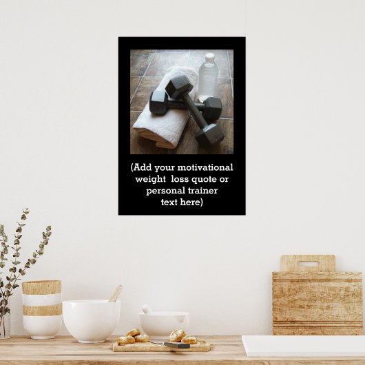 フィットネスカスタム引用文パーソナルトレーナージム ポスター (キッチン)